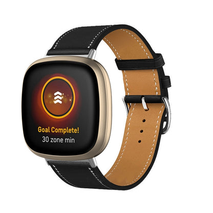 Bracelet de montre universel en cuir véritable, For Fitbit Versa 4 / Sense 2