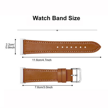 Bracelet de montre universel en cuir véritable, For Fitbit Versa 4 / Sense 2