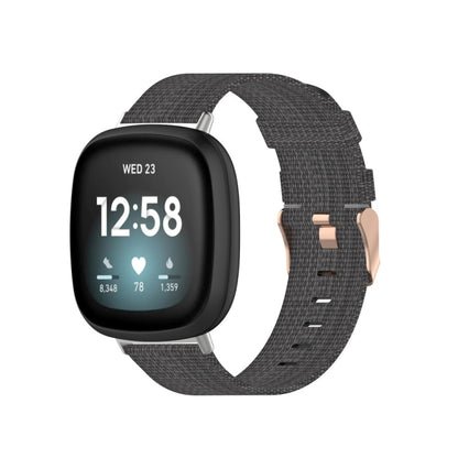 Bracelet de montre universel en toile tissée en nylon, For Fitbit Versa 4 / Sense 2