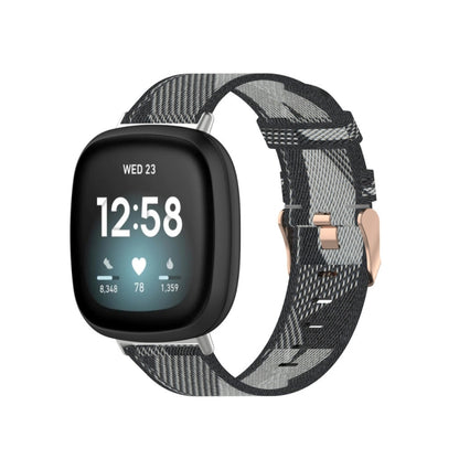 Bracelet de montre universel en toile tissée en nylon, For Fitbit Versa 4 / Sense 2