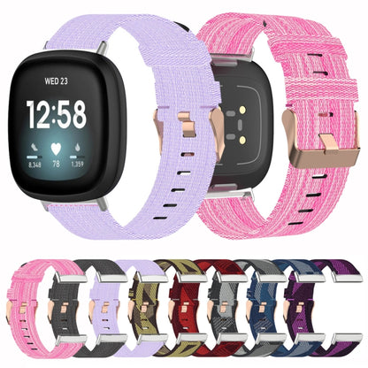 Bracelet de montre universel en toile tissée en nylon, For Fitbit Versa 4 / Sense 2