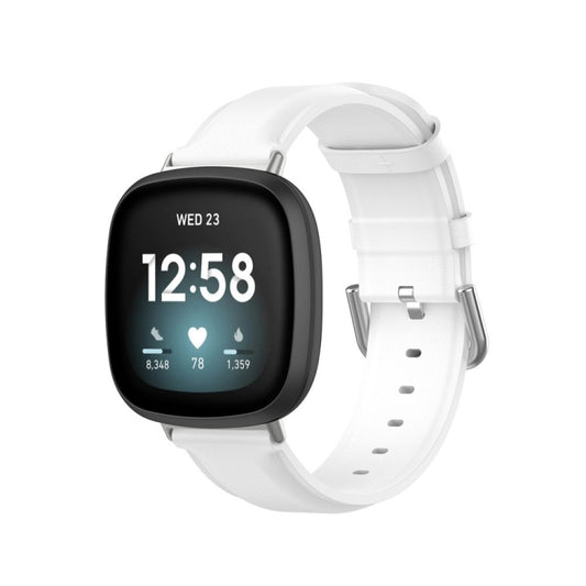Bracelet de montre en cuir véritable, For Fitbit Versa 4 / Sense 2