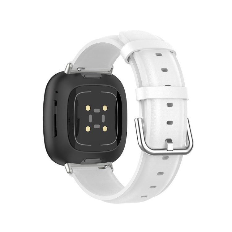 Bracelet de montre en cuir véritable, For Fitbit Versa 4 / Sense 2