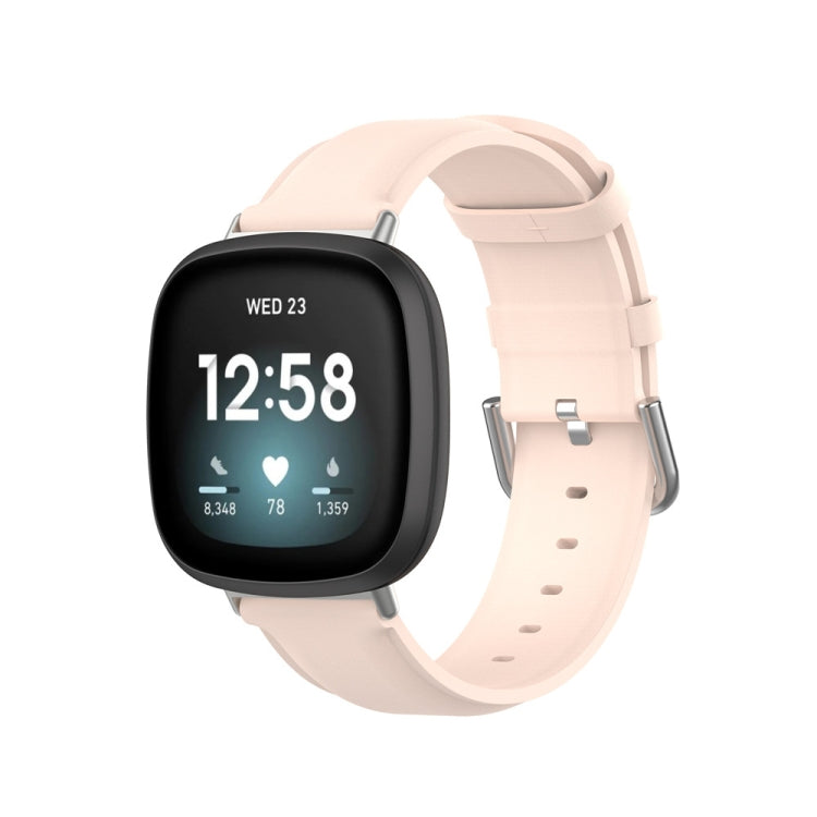 Bracelet de montre en cuir véritable, For Fitbit Versa 4 / Sense 2