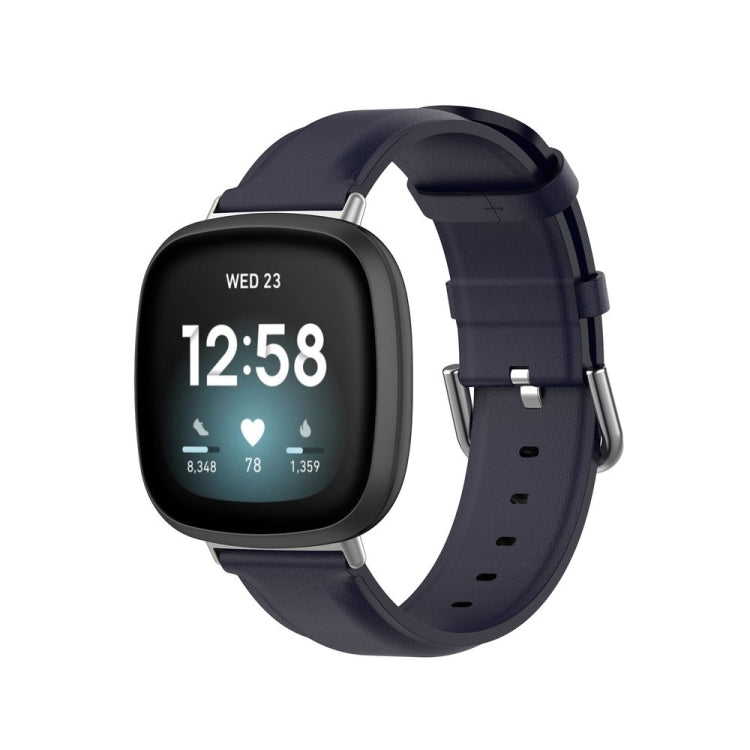 Bracelet de montre en cuir véritable, For Fitbit Versa 4 / Sense 2