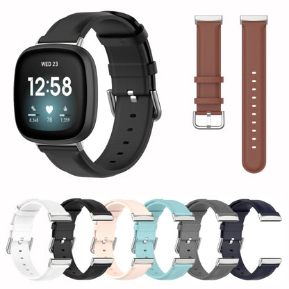 Bracelet de montre en cuir véritable, For Fitbit Versa 4 / Sense 2
