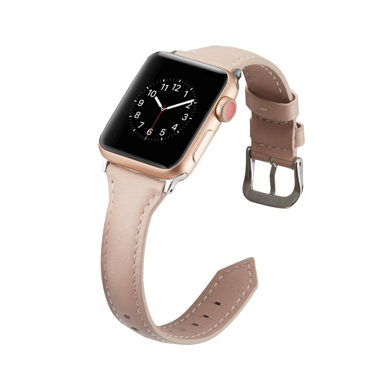 Bracelet de rechange en cuir fin pour bracelet de montre, For Apple Watch 5/4 44mm & 3/2/1 42mm, For Apple Watch 5/4 40mm & 3/2/1 38mm