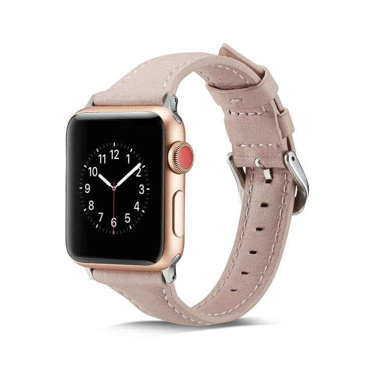 Bracelet de rechange en cuir fin pour bracelet de montre, For Apple Watch 5/4 44mm & 3/2/1 42mm, For Apple Watch 5/4 40mm & 3/2/1 38mm