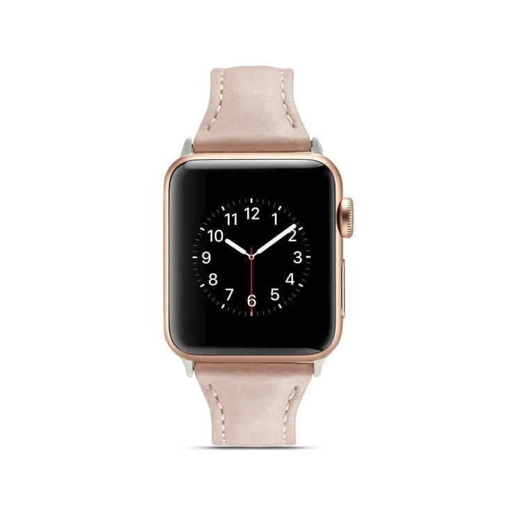 Bracelet de rechange en cuir fin pour bracelet de montre, For Apple Watch 5/4 44mm & 3/2/1 42mm, For Apple Watch 5/4 40mm & 3/2/1 38mm