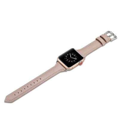 Bracelet de rechange en cuir fin pour bracelet de montre, For Apple Watch 5/4 44mm & 3/2/1 42mm, For Apple Watch 5/4 40mm & 3/2/1 38mm
