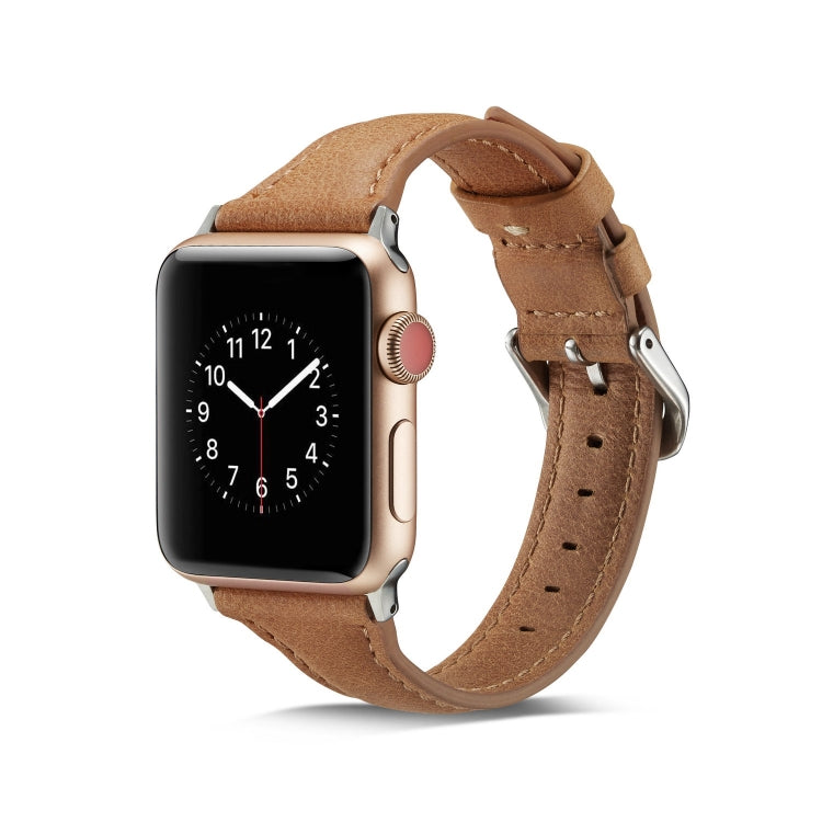 Bracelet de rechange en cuir fin pour bracelet de montre, For Apple Watch 5/4 44mm & 3/2/1 42mm, For Apple Watch 5/4 40mm & 3/2/1 38mm
