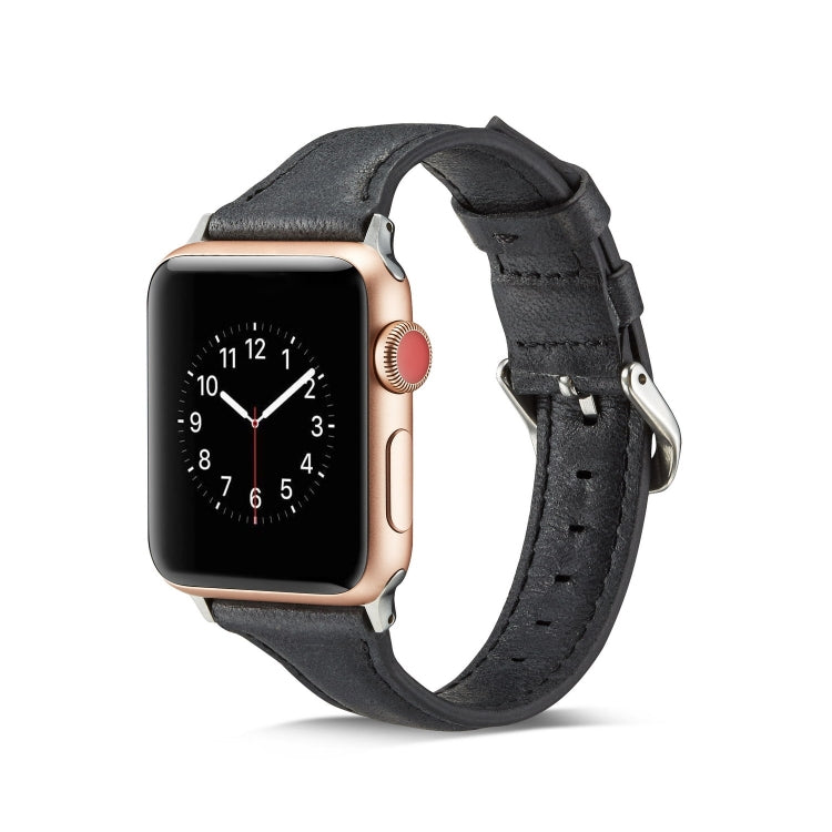 Bracelet de rechange en cuir fin pour bracelet de montre, For Apple Watch 5/4 44mm & 3/2/1 42mm, For Apple Watch 5/4 40mm & 3/2/1 38mm