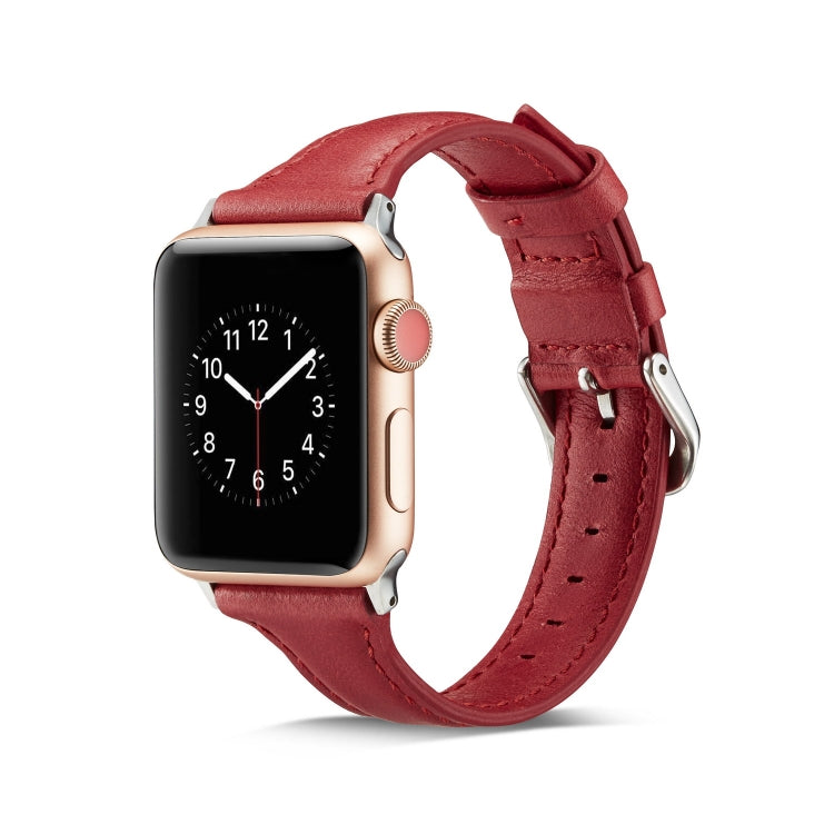Bracelet de rechange en cuir fin pour bracelet de montre, For Apple Watch 5/4 44mm & 3/2/1 42mm, For Apple Watch 5/4 40mm & 3/2/1 38mm
