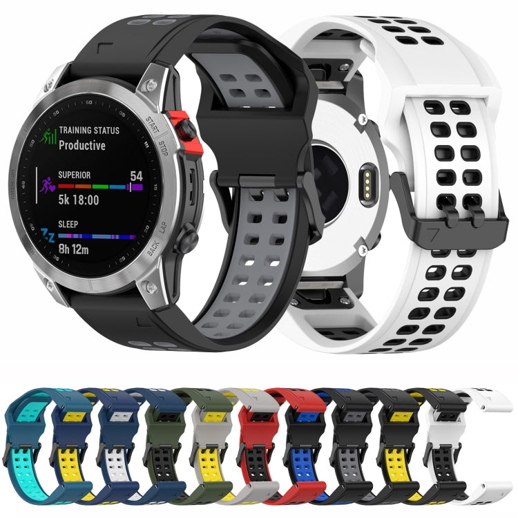 Bracelet de montre en silicone à double rangée à dégagement rapide, For Garmin Descent G1 / Coros Vertix 22mm, For Garmin Enduro / Coros Vertix 2 26mm