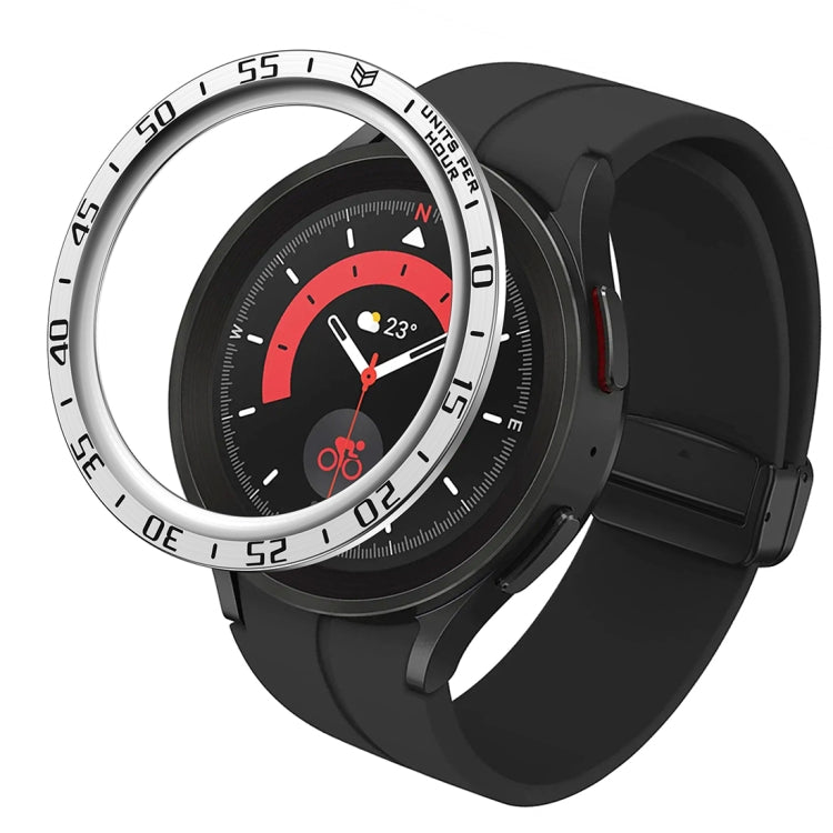 Cadre de protection en acier à cadran, For Samsung Galaxy Watch5 Pro 45mm A Style, For Samsung Galaxy Watch5 Pro 45mm E Style