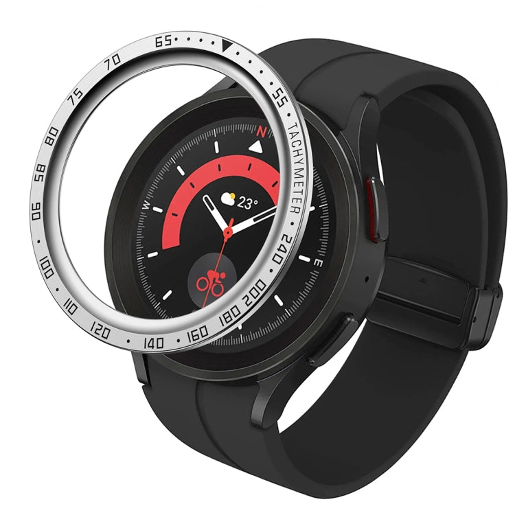 Cadre de protection en acier à cadran, For Samsung Galaxy Watch5 Pro 45mm A Style, For Samsung Galaxy Watch5 Pro 45mm E Style