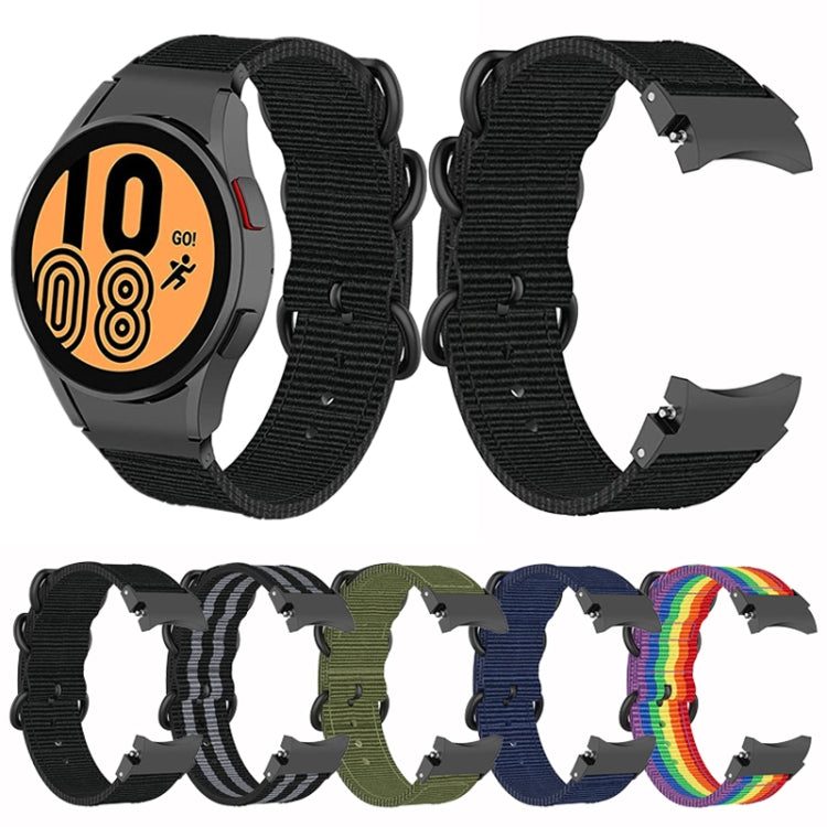 Pour Samsung Galaxy Watch4 / Watch4 Classic / Watch5 / Watch5 Pro Bracelet de montre en nylon à trois anneaux