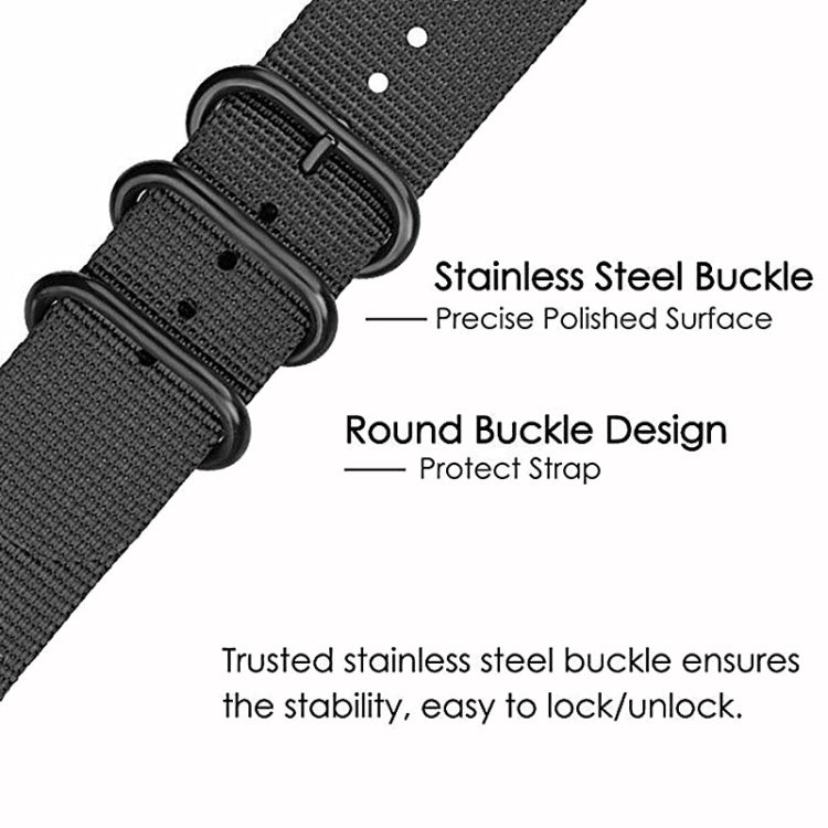 Pour Samsung Galaxy Watch4 / Watch4 Classic / Watch5 / Watch5 Pro Bracelet de montre en nylon à trois anneaux