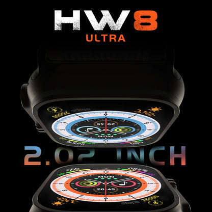 Montre intelligente à écran TFT HW8 Ultra 2,02 pouces, prise en charge étanche IP67 surveillance de la fréquence cardiaque et de l'oxygène sanguin/modes sportifs multiples