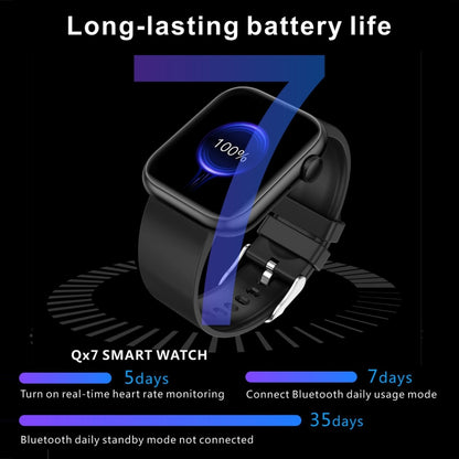 QX7 Montre intelligente à écran TFT de 1,85 pouces, Prise en charge des appels Bluetooth / Surveillance du foyer / Plus de 100 modes sportifs