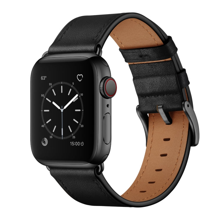 Bracelet de montre en cuir véritable de vachette classique, For Apple Watch Ultra 49mm / Series 8&7 45mm / SE 2&6&SE&5&4 44mm / 3&2&1 42mm, For Apple Watch Series 8&7 41mm / SE 2&6&SE&5&4 40mm / 3&2&1 38mm