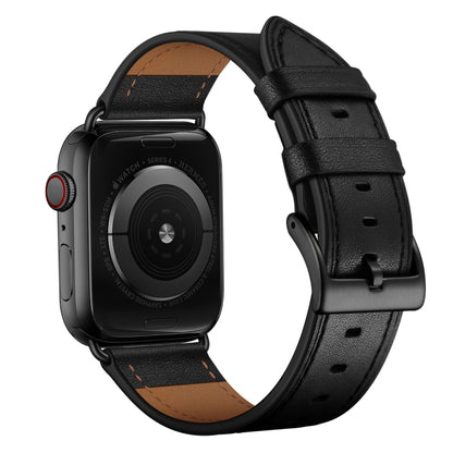 Bracelet de montre en cuir véritable de vachette classique, For Apple Watch Ultra 49mm / Series 8&7 45mm / SE 2&6&SE&5&4 44mm / 3&2&1 42mm, For Apple Watch Series 8&7 41mm / SE 2&6&SE&5&4 40mm / 3&2&1 38mm