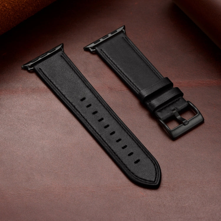 Bracelet de montre en cuir véritable de vachette classique, For Apple Watch Ultra 49mm / Series 8&7 45mm / SE 2&6&SE&5&4 44mm / 3&2&1 42mm, For Apple Watch Series 8&7 41mm / SE 2&6&SE&5&4 40mm / 3&2&1 38mm