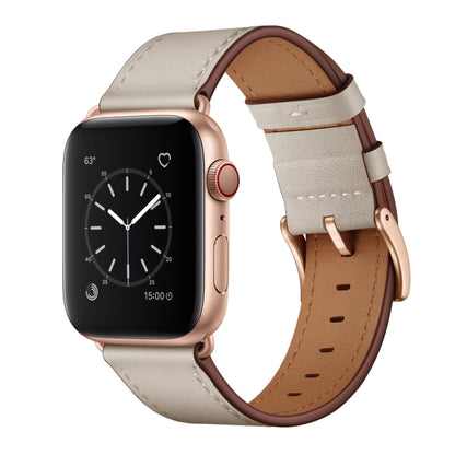Bracelet de montre en cuir véritable de vachette classique, For Apple Watch Ultra 49mm / Series 8&7 45mm / SE 2&6&SE&5&4 44mm / 3&2&1 42mm, For Apple Watch Series 8&7 41mm / SE 2&6&SE&5&4 40mm / 3&2&1 38mm