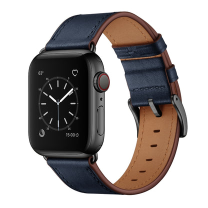 Bracelet de montre en cuir véritable de vachette classique, For Apple Watch Ultra 49mm / Series 8&7 45mm / SE 2&6&SE&5&4 44mm / 3&2&1 42mm, For Apple Watch Series 8&7 41mm / SE 2&6&SE&5&4 40mm / 3&2&1 38mm