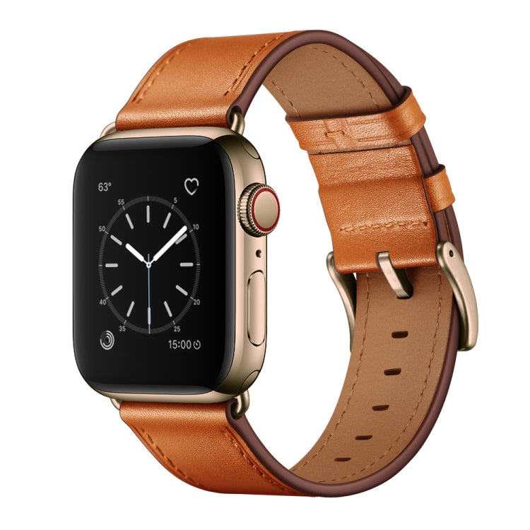 Bracelet de montre en cuir véritable de vachette classique, For Apple Watch Ultra 49mm / Series 8&7 45mm / SE 2&6&SE&5&4 44mm / 3&2&1 42mm, For Apple Watch Series 8&7 41mm / SE 2&6&SE&5&4 40mm / 3&2&1 38mm