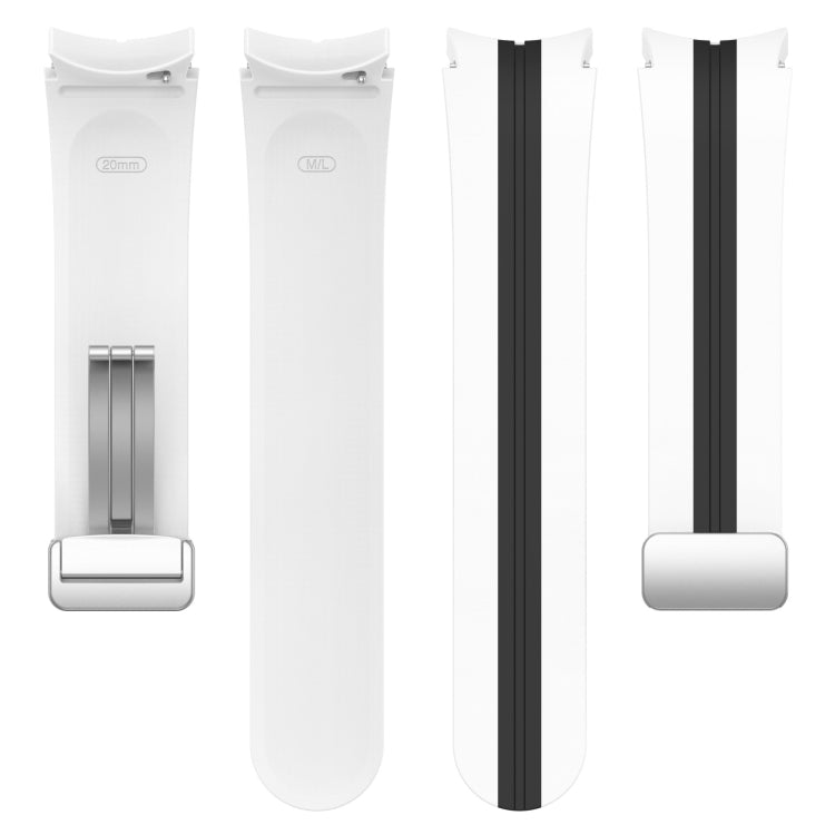 Bracelet de montre en silicone à boucle argentée bicolore, For Samsung Galaxy Watch 5 Pro