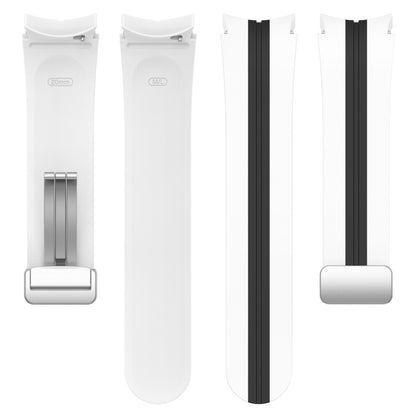 Bracelet de montre en silicone à boucle argentée bicolore, For Samsung Galaxy Watch 5 Pro