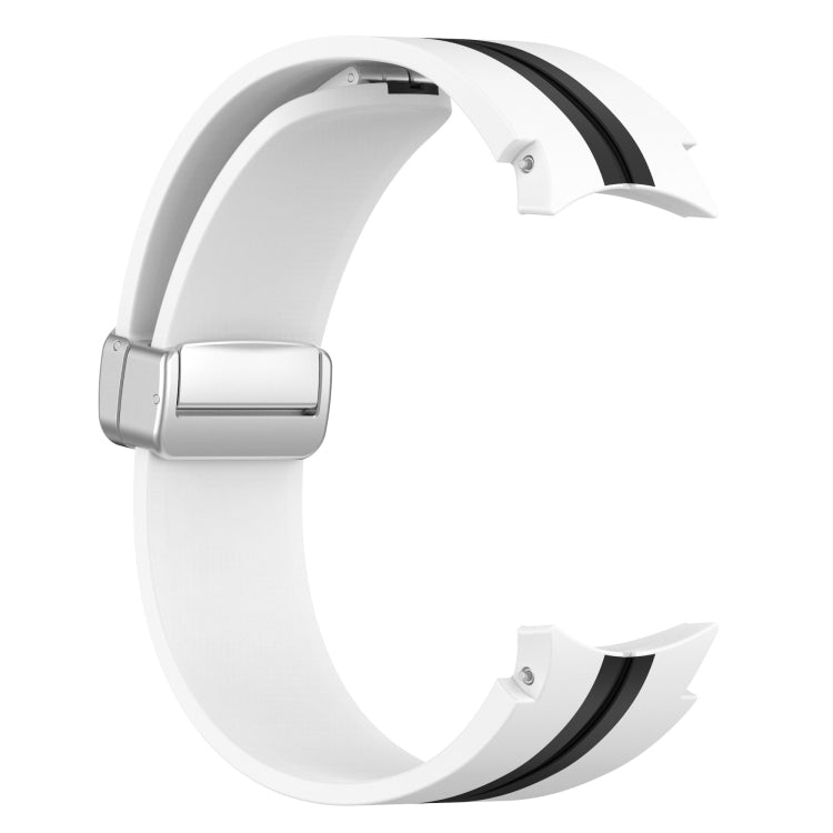 Bracelet de montre en silicone à boucle argentée bicolore, For Samsung Galaxy Watch 5 Pro