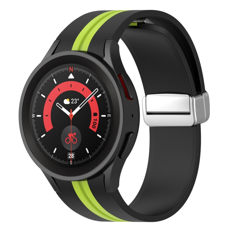 Bracelet de montre en silicone à boucle argentée bicolore, For Samsung Galaxy Watch 5 Pro
