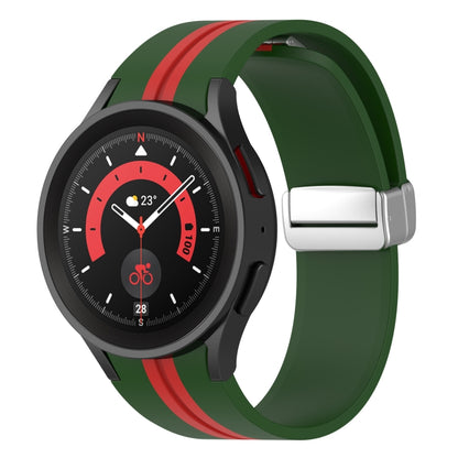Bracelet de montre en silicone à boucle argentée bicolore, For Samsung Galaxy Watch 5 Pro