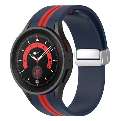 Bracelet de montre en silicone à boucle argentée bicolore, For Samsung Galaxy Watch 5 Pro