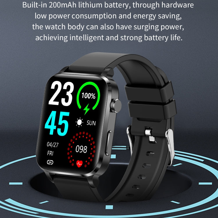 F100 1,7 pouces HD Square Screen TPU Strap Smart Watch Prend en charge la surveillance de la température corporelle / la surveillance de l'oxygène sanguin, TPU Strap(Black), TPU Strap(Red), TPU Strap(Blue)