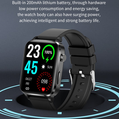 F100 1,7 pouces HD Square Screen TPU Strap Smart Watch Prend en charge la surveillance de la température corporelle / la surveillance de l'oxygène sanguin, TPU Strap(Black), TPU Strap(Red), TPU Strap(Blue)