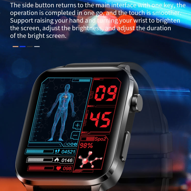 F100 1,7 pouces HD Square Screen TPU Strap Smart Watch Prend en charge la surveillance de la température corporelle / la surveillance de l'oxygène sanguin, TPU Strap(Black), TPU Strap(Red), TPU Strap(Blue)