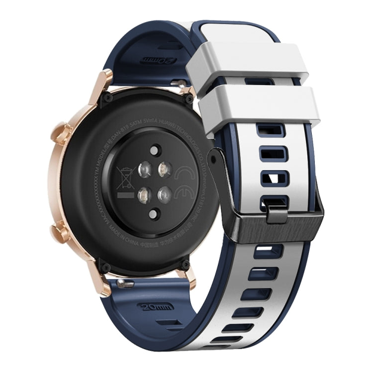 Bracelet de montre en silicone bicolore à armure toile, For Samsung Galaxy Watch 5 40mm / 44mm