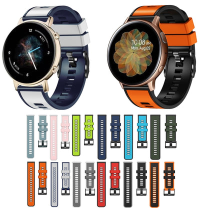 Bracelet de montre en silicone bicolore à armure toile, For Samsung Galaxy Watch 5 40mm / 44mm