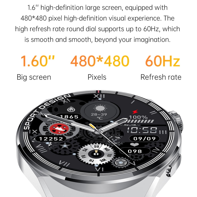 MD3MAX Porsche Ver 1,39 pouces écran rond bracelet en TPU montre intelligente prend en charge la surveillance de la fréquence cardiaque/surveillance de l'oxygène sanguin, TPU Strap