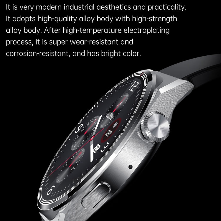 MD3MAX Porsche Ver 1,39 pouces écran rond bracelet en TPU montre intelligente prend en charge la surveillance de la fréquence cardiaque/surveillance de l'oxygène sanguin, TPU Strap