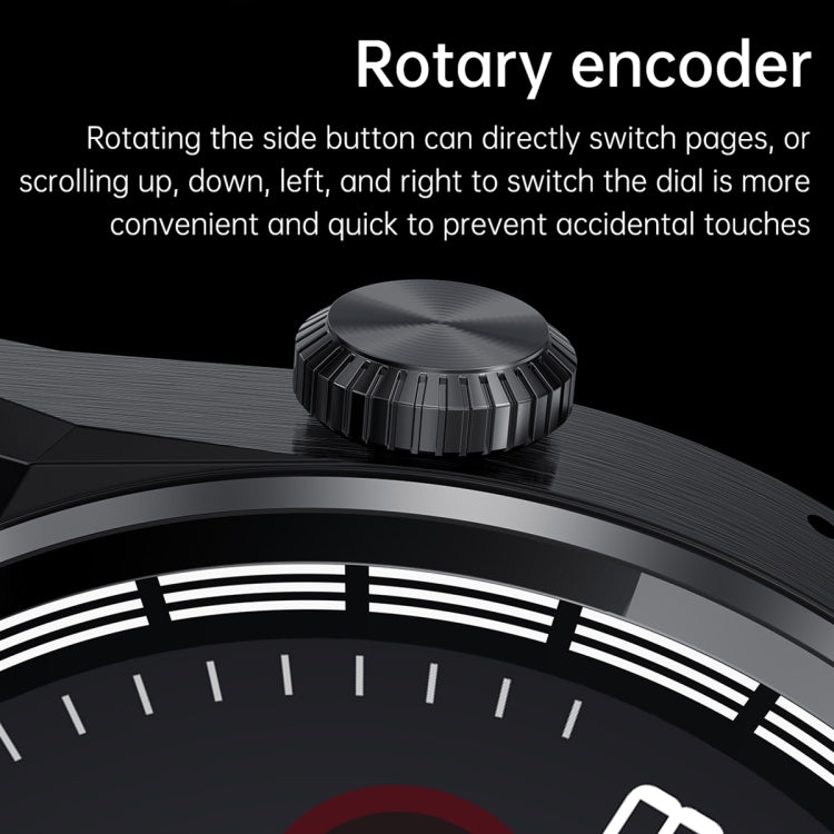 MD3MAX Porsche Ver 1,39 pouces écran rond bracelet en TPU montre intelligente prend en charge la surveillance de la fréquence cardiaque/surveillance de l'oxygène sanguin, TPU Strap