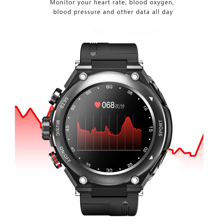 T92 1.28 pouces IPS écran tactile 2 en 1 casque Bluetooth montre intelligente, prise en charge de la surveillance de la fréquence cardiaque/musique Bluetooth