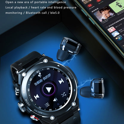 T92 1.28 pouces IPS écran tactile 2 en 1 casque Bluetooth montre intelligente, prise en charge de la surveillance de la fréquence cardiaque/musique Bluetooth