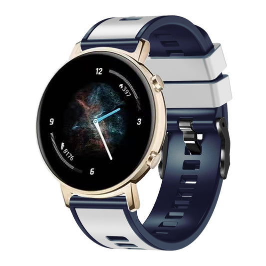 Bracelet de montre en silicone bicolore à armure toile, For Samsung Galaxy Watch 5 Pro 45mm