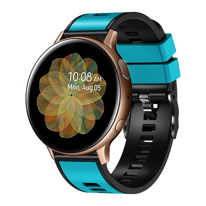 Bracelet de montre en silicone bicolore à armure toile, For Samsung Galaxy Watch 5 Pro 45mm