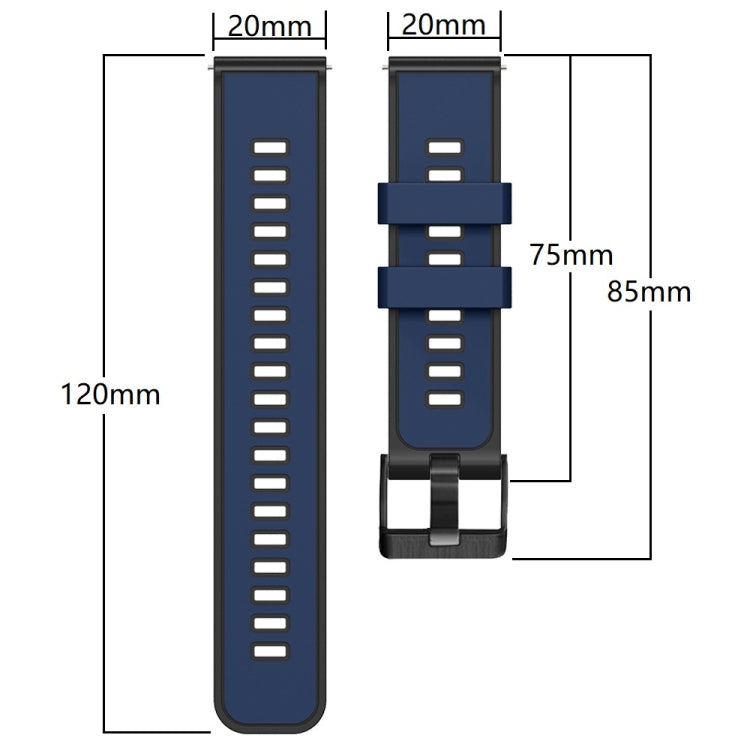 Bracelet de montre en silicone bicolore à armure toile, For Samsung Galaxy Watch 5 Pro 45mm