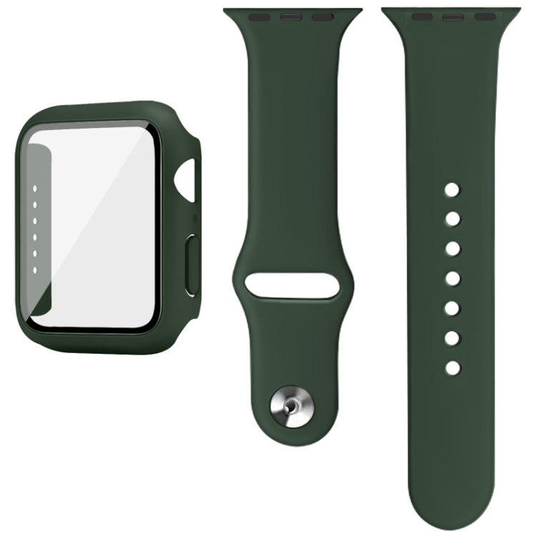 Imak Bracelet de montre en silicone Cadre PC avec film en verre trempé, For Apple Watch SE 2022 40mm